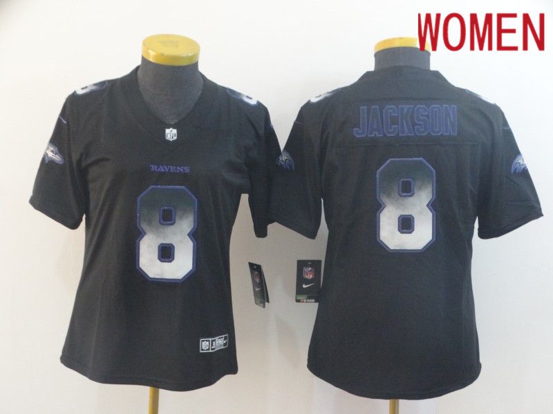 Women Baltimore Ravens #8 Jackson Nike Teams Black Smoke Fashion Limited NFL Jerseys->new york giants->NFL Jersey